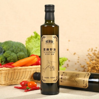 家油站500ML冷榨亚麻籽油 亚麻油 食用油 胡麻油 月子油 厂家批发图4