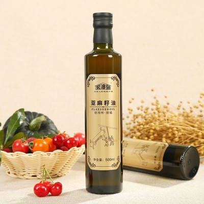 家油站500ML冷榨亚麻籽油 亚麻油 食用油 胡麻油 月子油 厂家批发图3