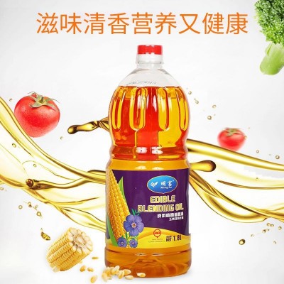 明富调和油玉米亚麻籽油 低温冷榨健康食用油1.8L瓶装 厨房调味油图2