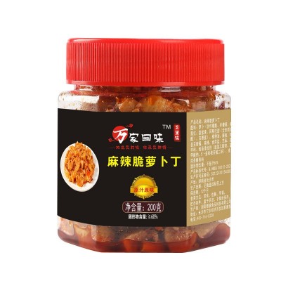 批发即食嘎崩脆萝卜丁麻辣萝卜干下饭菜 200克瓶装休闲腌菜脆萝卜图4