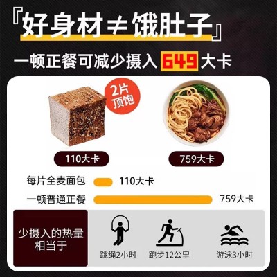 全麦面包整箱吐司粗粮面包整箱低卡早餐代餐西式糕点批发代发零食图3