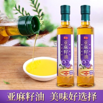 厂家代发纯亚麻籽油500毫升冷榨食用油植物油家用商用图3