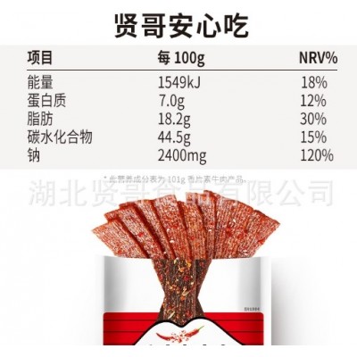 贤哥素食牛肉辣片面筋休闲零食豆干网红辣条即食香辣食品批发图4