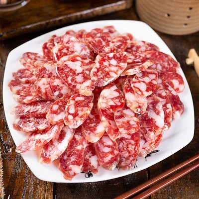 徽州农家土香肠纯肉手工制咸香酱香腊肠自然风干日晒安徽腊味批发图2