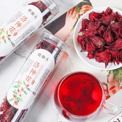 徽锄头洛神花 云南玫瑰茄 新鲜洛神花干花草茶40g罐装厂家批发图3