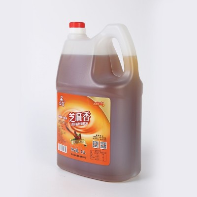 众信芝麻香食用植物调和油4.5L桶装商用凉拌菜火锅油碟家庭餐饮装图3