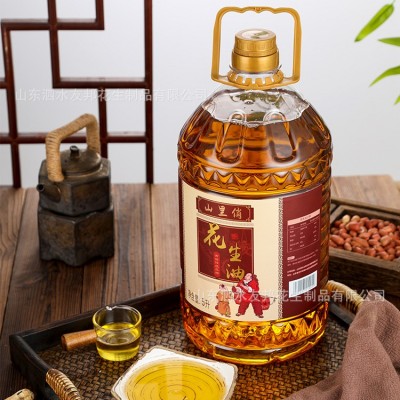 山里俏物理压榨花生油 5L大包装食用花生油 家用炒菜烘培花生油图2