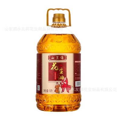 山里俏物理压榨花生油 5L大包装食用花生油 家用炒菜烘培花生油图5