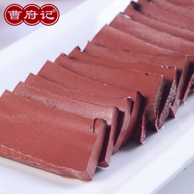 批发曹府记猪血新鲜火锅麻辣烫食材配菜盒装300gx20盒三证齐全图3