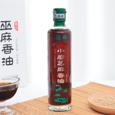 李磨油工厂直供批发销售420ml黑芝麻香油食用油芝麻油家用香油