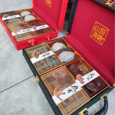 厂家批发大连海参鲍鱼礼盒年货节淡干海参双四拼礼盒长辈滋补送礼图2