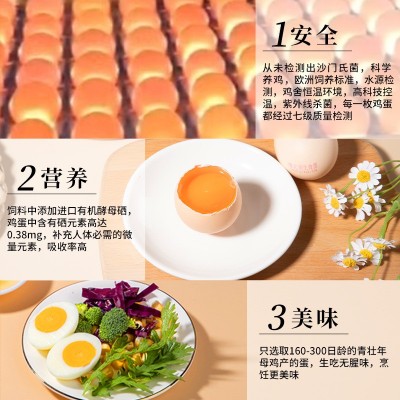 可生食无抗富硒 叶黄素土鸡蛋虫草蛋新鲜鸡蛋流心温泉蛋40枚批发图3