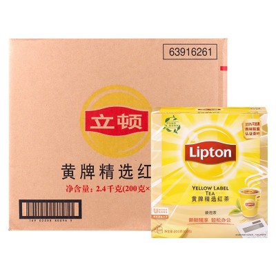 立顿红茶黄牌精选红茶100包200g办公餐饮奶茶用茶袋泡茶茶包图5