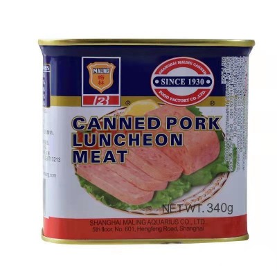 上海梅林午餐肉罐头340g/198g火腿肉即食熟食火锅泡面早餐食材图5
