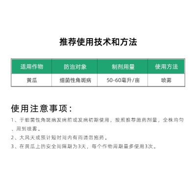 祺丰正品农药33春雷霉素喹啉铜悬浮剂黄瓜细菌性角斑病杀菌剂批发图2