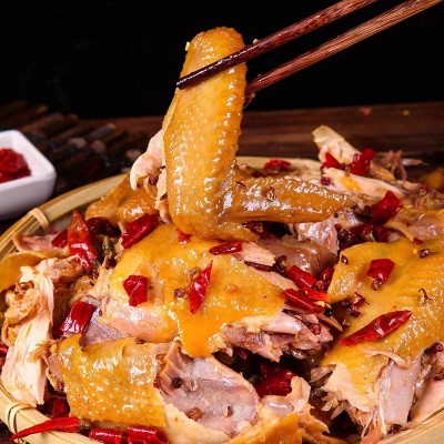 椒麻鸡手撕麻椒鸡正宗麻辣鸡桶子鸡烧鸡即食熟食真空包装五香扒鸡