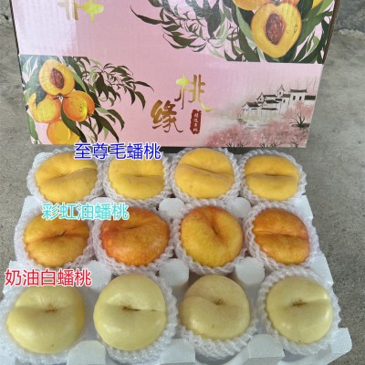 【蒙阴新三蟠组合】至尊毛蟠+奶油蟠桃+彩虹油蟠5斤新鲜水果代发图4