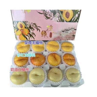 【蒙阴新三蟠组合】至尊毛蟠+奶油蟠桃+彩虹油蟠5斤新鲜水果代发图5