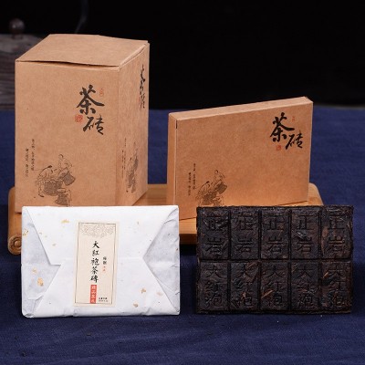 武夷山大红袍浓香型茶砖盒装 乌龙茶武夷岩茶春茶茶叶节日送礼图2