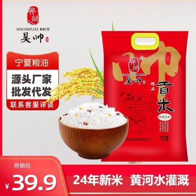昊帅精品贡米5kg宁夏大米2024年新米10斤一年一季长粒香米