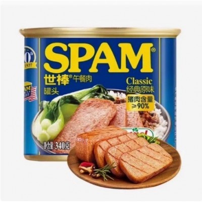 SPAM世棒清淡味午餐肉340g*24整箱 午餐肉罐头三明治沙拉意面商用图5