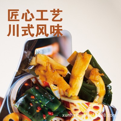 开袋即食麻辣烫蔬食休闲零食藕片海带素食凉拌菜腌制菜香辣图2