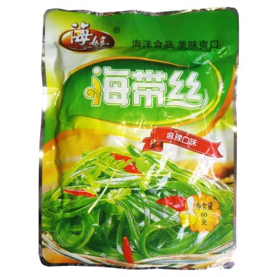 60克*25袋海婷海带丝开袋即食香辣原味鲜香麻辣味酱菜咸菜包装图2