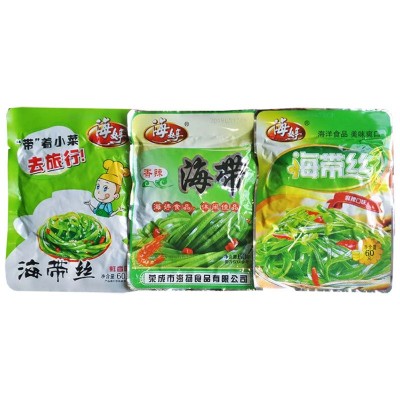 60克*25袋海婷海带丝开袋即食香辣原味鲜香麻辣味酱菜咸菜包装