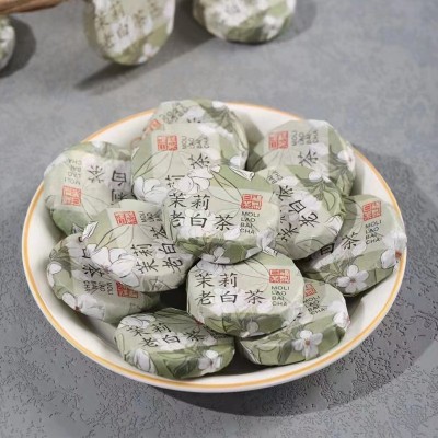 福鼎老白茶玫瑰菊花茉莉桂花小沱茶小茶饼金币纽扣散装500g批发图2