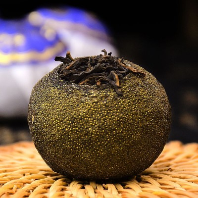 新会5+10小青柑宫廷普洱茶半生晒桔子茶柑普茶熟茶叶散装一斤批发图2