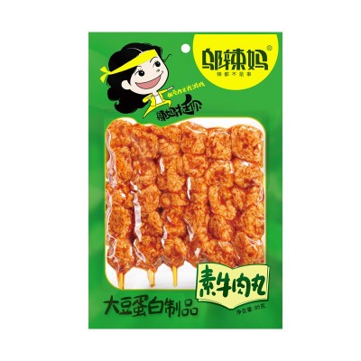 邬辣妈素羊肉串90g/素牛肉丸85g/冰糖丸子85g 湖南特产豆干豆制品图5