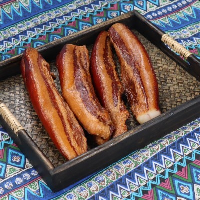 湖南特产传统柴火烟熏偏肥腊肉一斤装湘味咸肉整箱批发图2