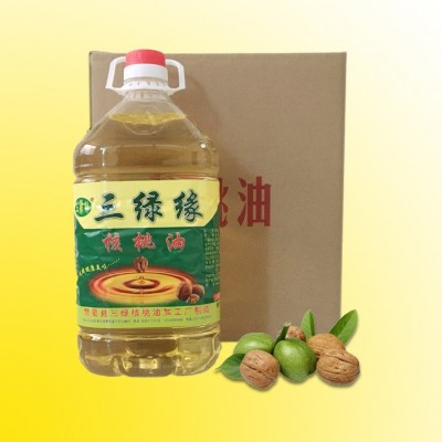 精制核桃油三绿缘食用核桃油物理冷榨5L精制核桃油批发量大从优图2